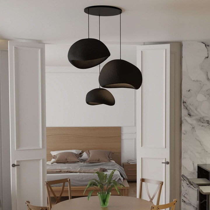 Lustra Opviq, model 438, neagra, dimensiuni 50x37x28cm, inaltime ajustabila 31-120cm