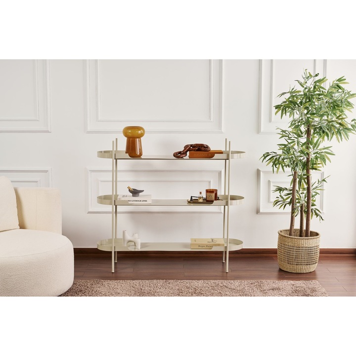 Raft multifunctional, Woody Fashion, metal, 120x34x105cm, taupe