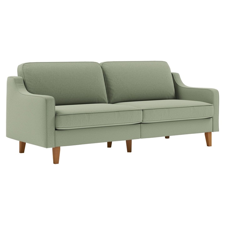 Canapea 3 locuri, Atelier Del Sofa, verde marin, 205x84x87cm, 2 perne incluse