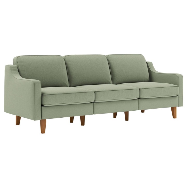 Canapea 3 locuri, Atelier Del Sofa, verde marin, 220x84x87cm, 2 perne incluse