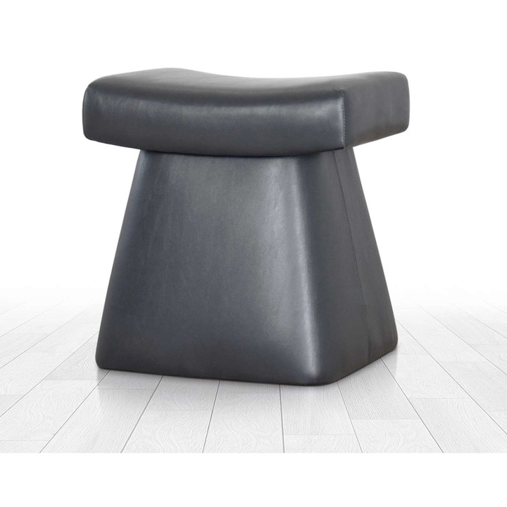 Taburet, Atelier Del Sofa, 50x38x48cm, piele PU, negru