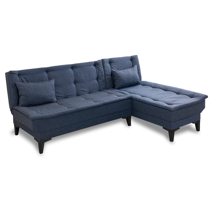 Canapea coltar extensibila, Atelier Del Sofa, albastru marin, 107x225cm (pat)