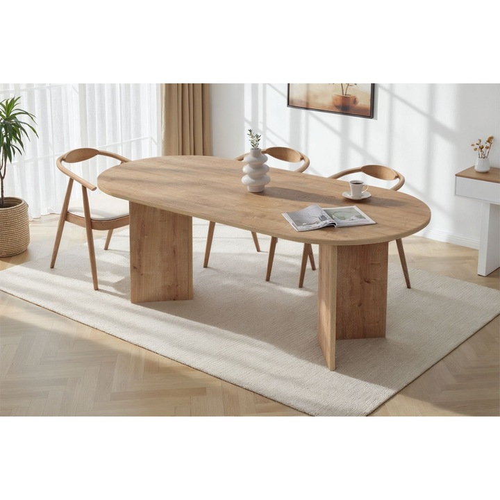 Masa de dining Woody Fashion, model 085, stejar safir, 200x90x75cm