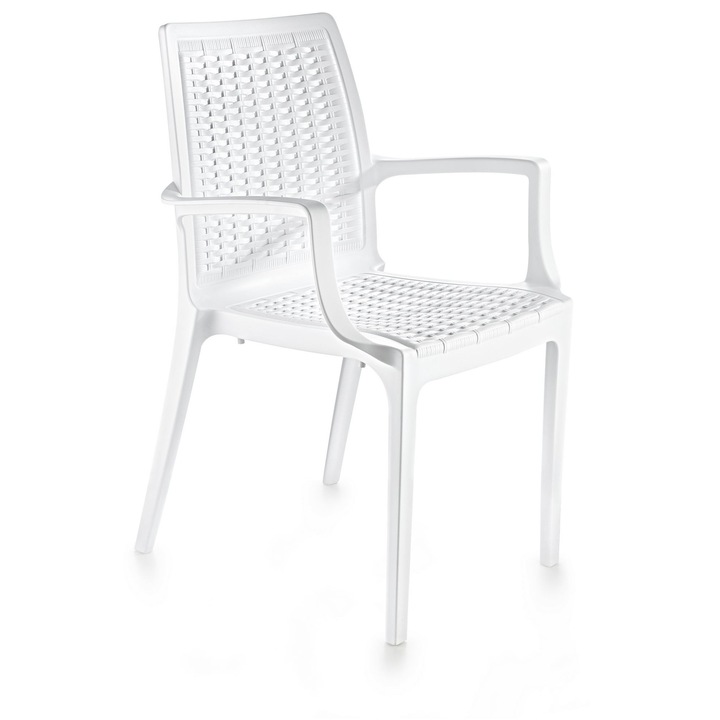 Scaun Woody Fashion, alb, 57x85x53cm, design ergonomic