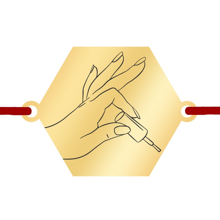 Martisor Bratara Inox Placat Aur 18K Hexagon Mani-Pedi