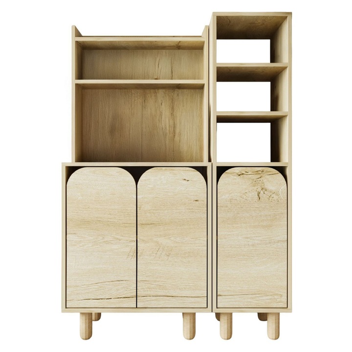 Dulap multifunctional, Woody Fashion, Bej, PAL, 155x105x40cm