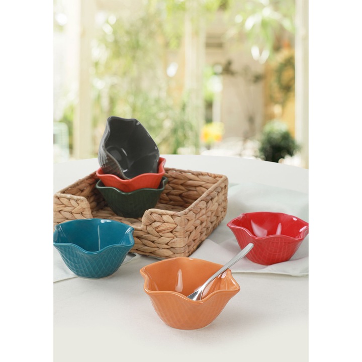 Kerámia tál készlet (6 darab), Hermia Concept, 270 ml, többszínű, 10.9x10.9x5.2cm