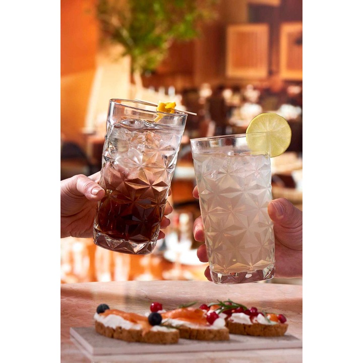 Hermia Concept pohárkészlet, 4 darab, 290 ml, átlátszó, 7.5x7.5x14cm