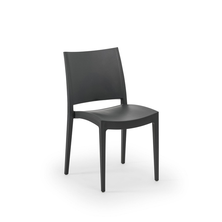 Set de scaune 4 piese, Woody Fashion, polipropilena, antracit, 42x81x45cm