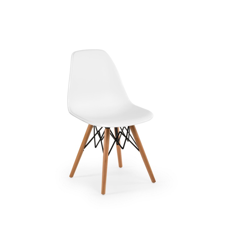 Set de scaune Woody Fashion, alb ivoriu, 46x40.5x80cm, 2 piese