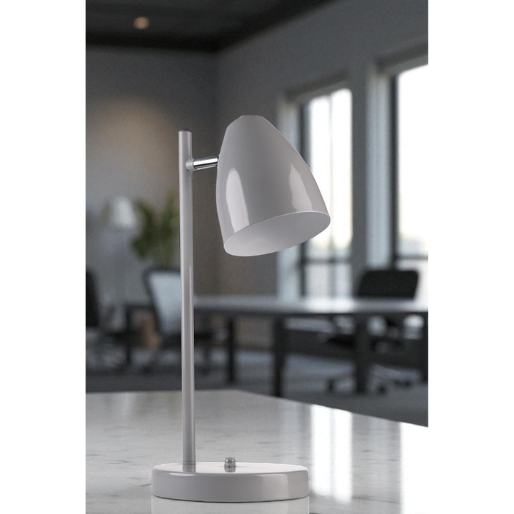 Veioza Opviq, metal, gri, 43cm, design modern