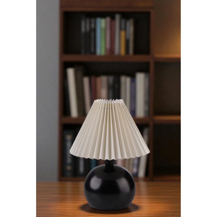 Veioza Opviq, crem si negru, 30cm, design modern