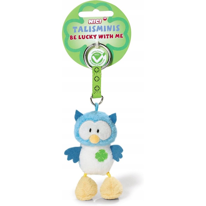 Breloc chei NICI bufnita, 7 cm, moale, colorat