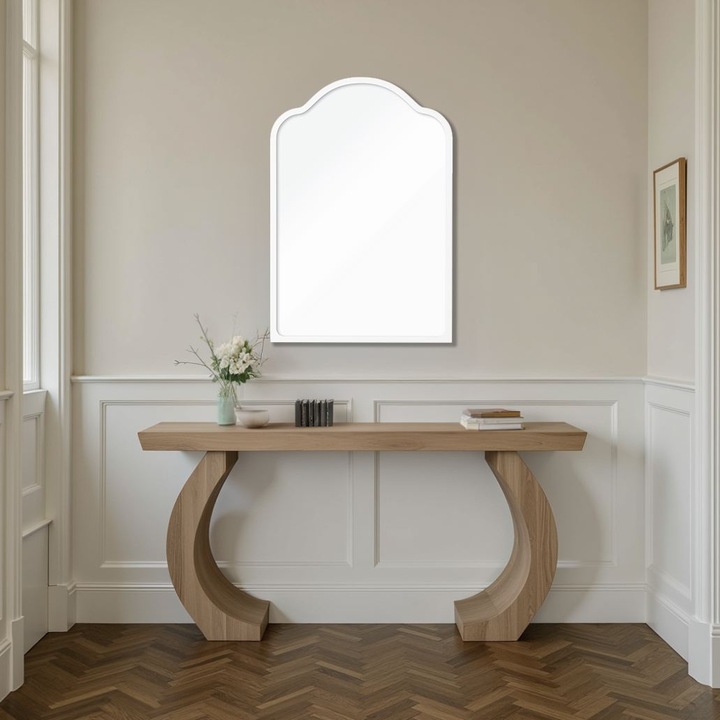 Woody Fashion dekoratív tükör, fehér, 47x70cm, MDF keret