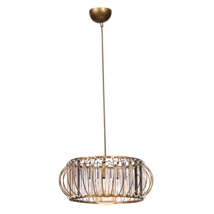 Lustra Opviq, aurie, metal cu capac din sticla, dimensiuni 80cm, O38x16cm