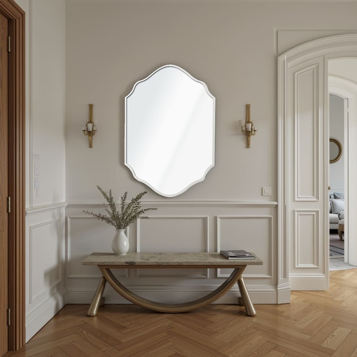 Woody Fashion Dísztükör, fehér, 47x70cm, MDF keret