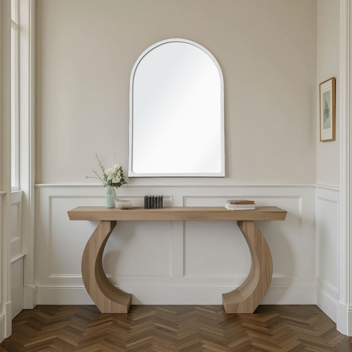 Woody Fashion dekoratív tükör, fehér, 47x70cm