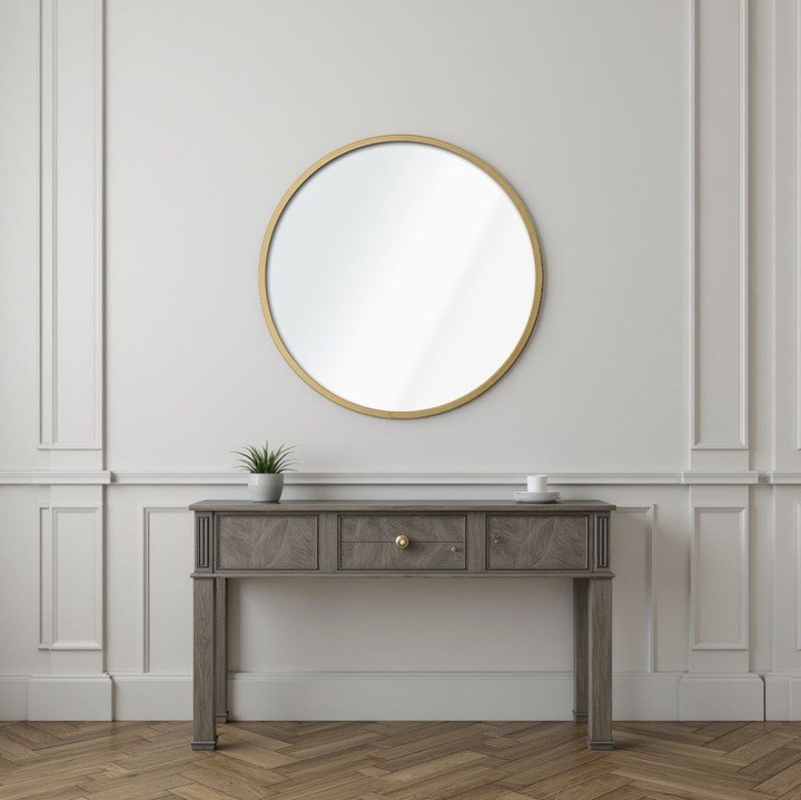 Woody Fashion dekoratív tükör, 40 cm, arany, MDF keret