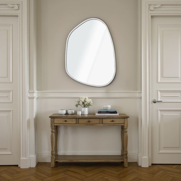 Woody Fashion dekoratív tükör, fehér, 50x69cm, MDF keret