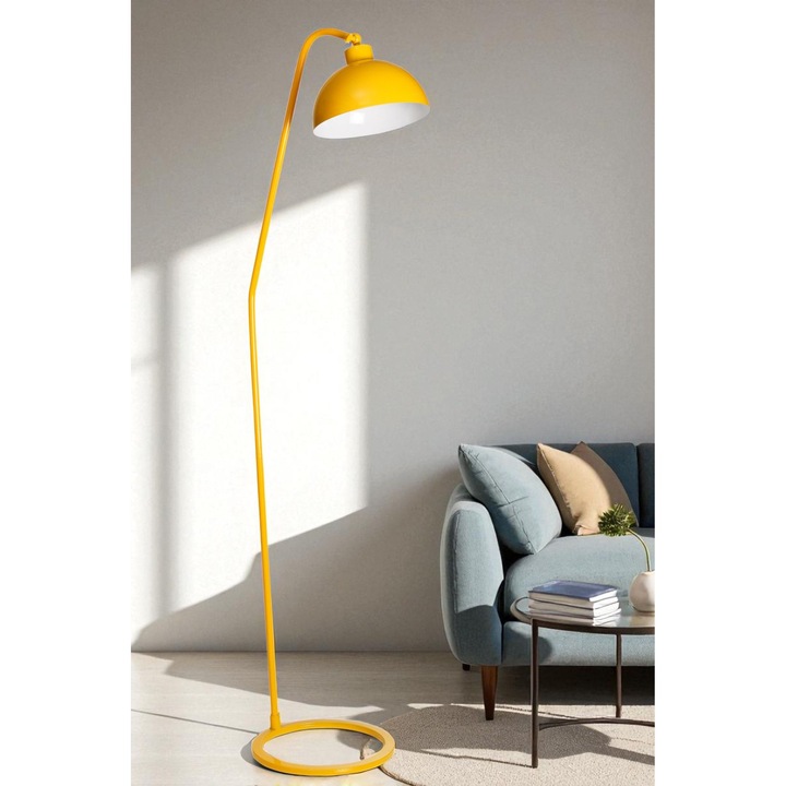 Lampa de podea, Opviq, Mustard, 155cm, metalica, cablu 150cm