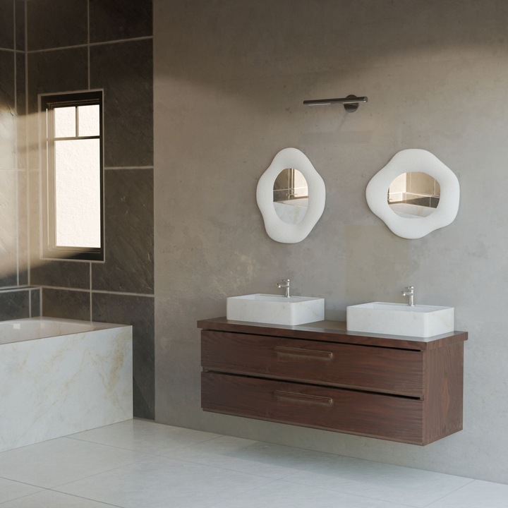 Woody Fashion Dísztükör szett, Fehér, 50x60cm, 2 darab