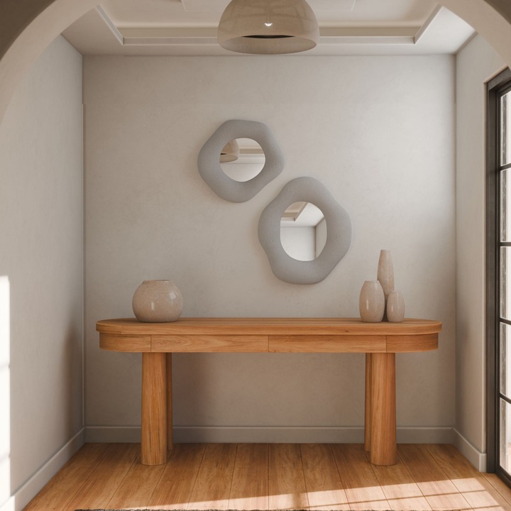 Woody Fashion Dísztükör szett, Beton Szürke, 45x45cm és 50x60cm