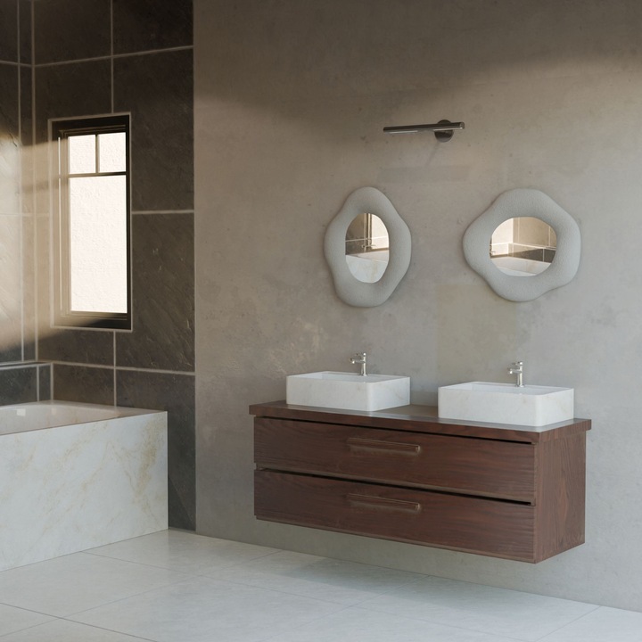 Woody Fashion Dekoratív Tükör Szett, 50x60cm, Betonszürke, 2 Darab