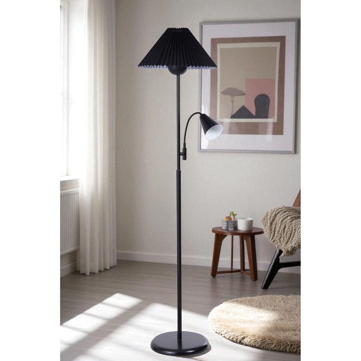 Lampa de podea, Opviq, 155cm, neagra, design elegant