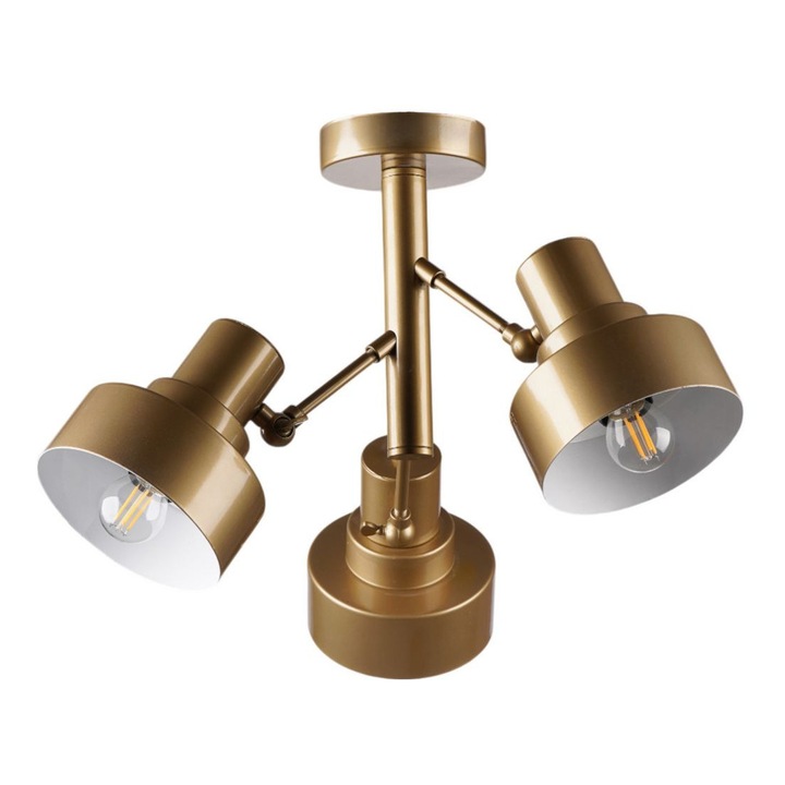 Lustra Opviq, aurie, 3 socluri E27, 42cm, set de iluminat