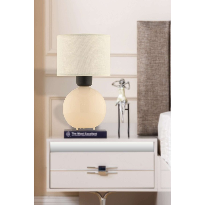 Veioza Opviq, model 817, crem, 28cm inaltime, cablu 150cm