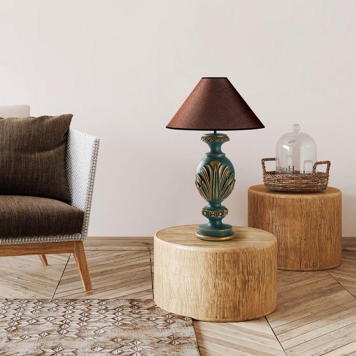 Veioza Opviq, verde si maro, 50x50x74cm