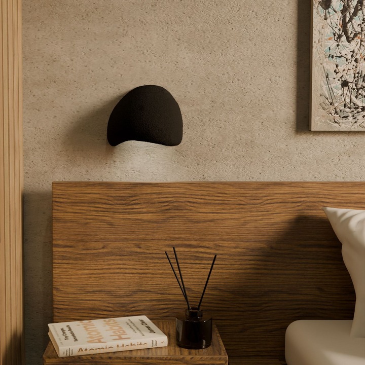 Set aplice Opviq, 2 piese, design elegant, negru, 26x15x23cm