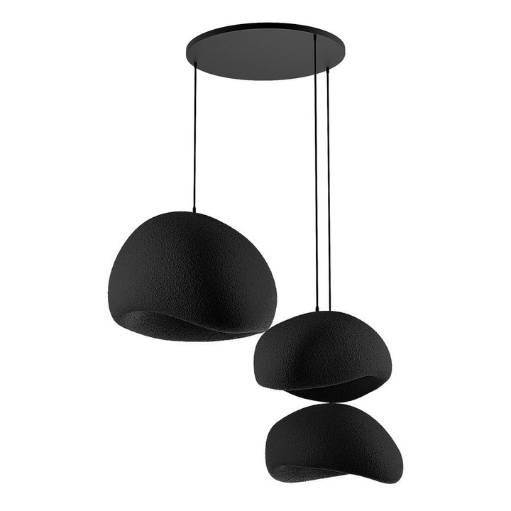 Lustra Opviq model 285, neagră, set 2 piese, dimensiuni 42x38x28cm, înălțime ajustabilă 31-120cm