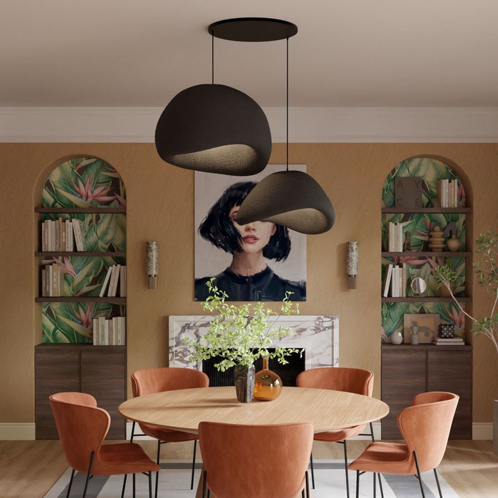 Полилей Opviq, модел 612, черен, 50x45x32см, регулируема височина 35-120см