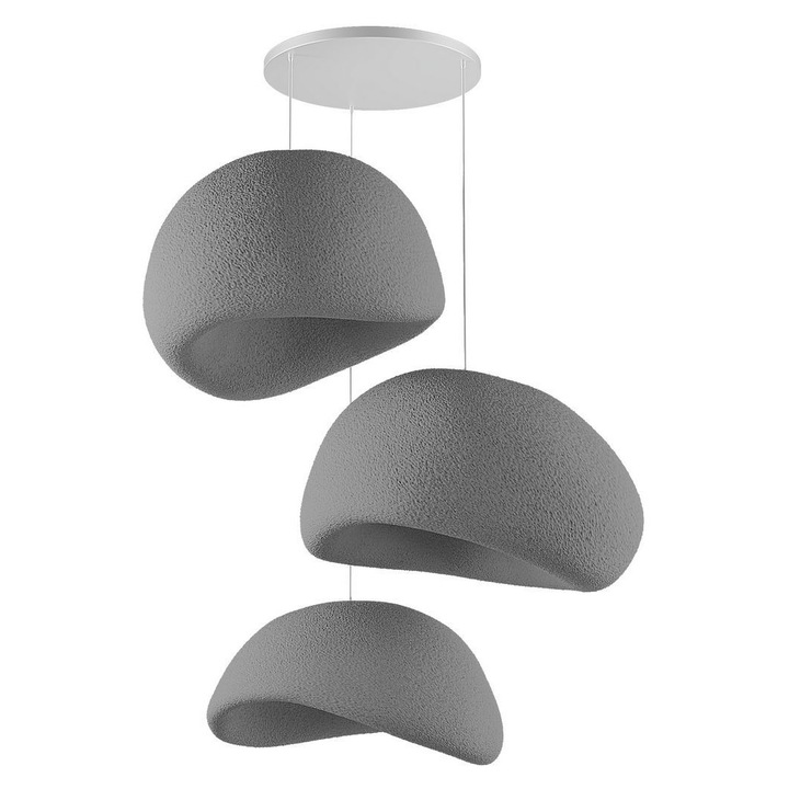 Lustra, Opviq, model 5B, gri beton, 50x45x32cm, inaltime ajustabila 35-120cm