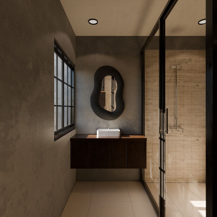 Woody Fashion dekoratív tükör, 50x80cm, fekete, 12cm vastagság