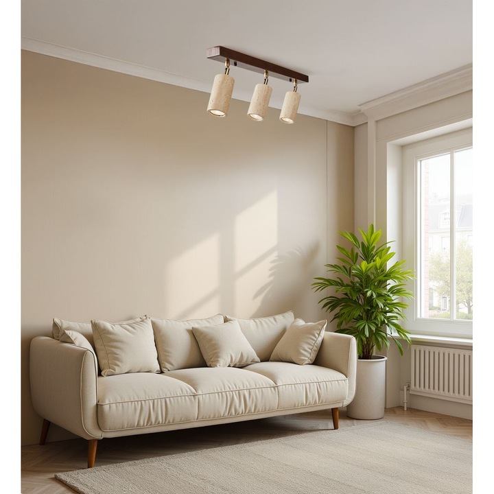 Lusta Opviq, model 030, bej si nuc, dimensiuni 60x6x4cm, inaltime ajustabila 22cm