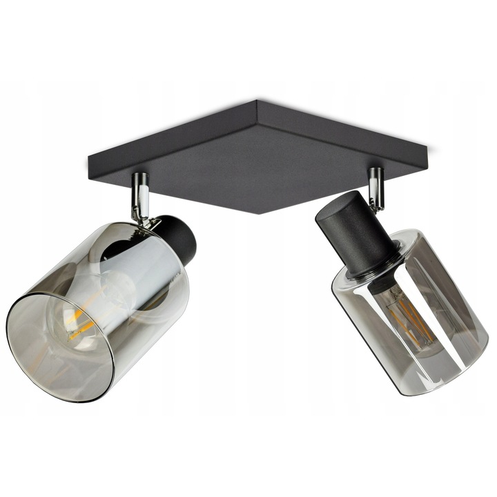 Висяща лампа Luxolar, 2xE27, опушени стъклени тръби, черна, модерен дизайн