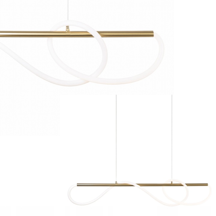 Lampă suspendată MAXlight LAGUNA aurie LED 30W 3000K, design modern, ajustabilă până la 180cm