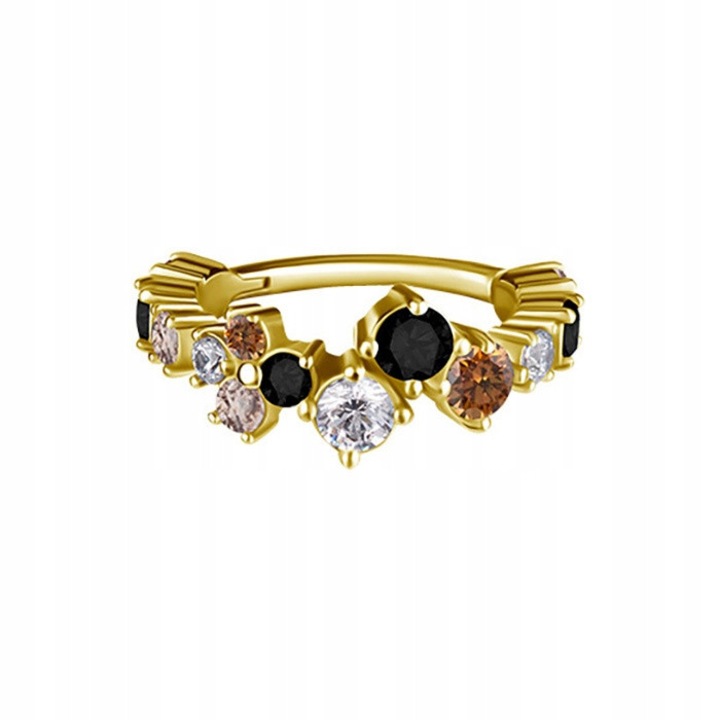 Cerceri clicker Crazy Needles cu zirconii colorate, auriu, 1.2x8mm, aliaj CoCr NF