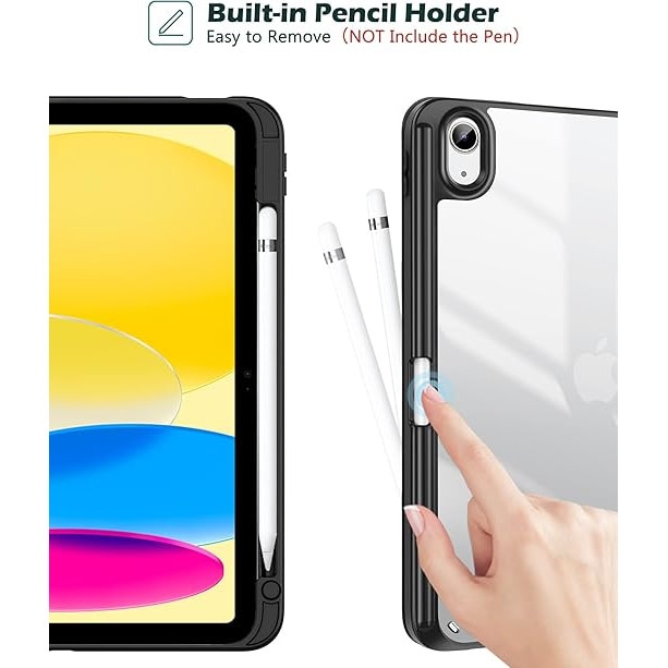 Husa pentru Tableta iPad 11 (A16) 2025 / iPad 10 2022 10.9 inch, cu slot pentru stilou, negru