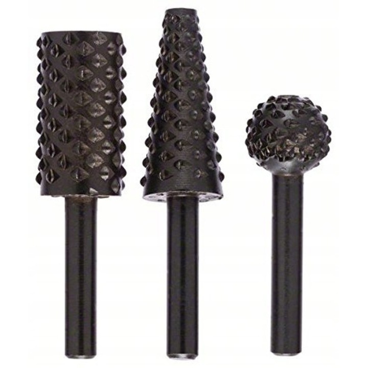 Set Freze Tija 6mm Bosch - 3 Bucati pentru Lemn