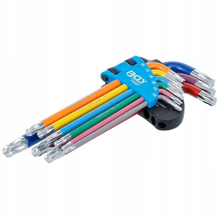 Set 9 Chei Imbus Torx cu Bila T10-T50, BGS, Organizer