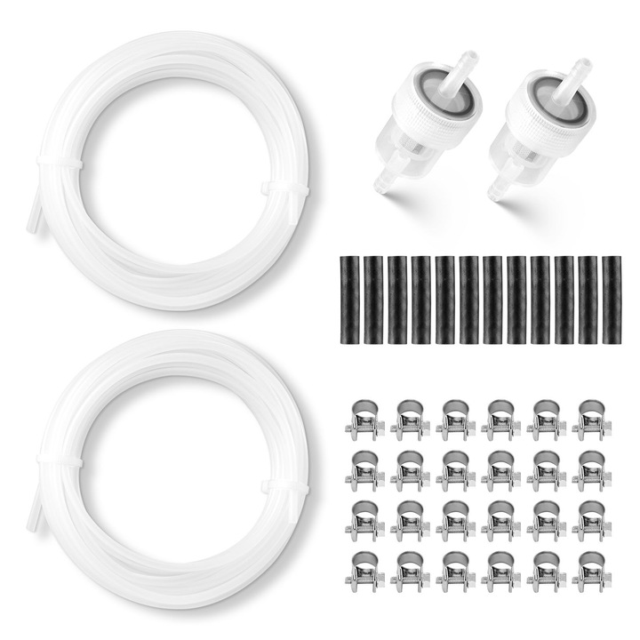 Furtun combustibil pentru incalzitor diesel, Kit conducte universal, Lungime 5 m, Compatibil 2 kW 5 kW 8 kW, Include filtre, cleme si furtunuri, Pentru incalzitor de parcare