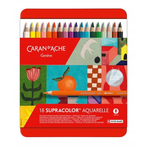 Set creioane acuarele Caran d'Ache Supracolor, editie speciala, 18