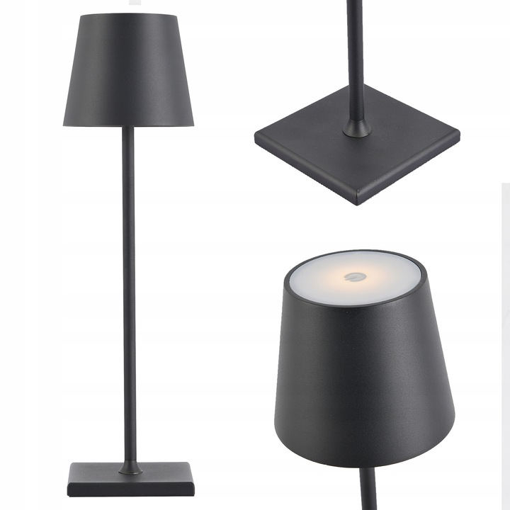 Lampa birou LED MasterLED Solio, 3W, 4000K, alb neutru, negru