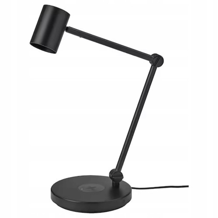 IKEA NYMANE asztali lámpa, antracit, 67 cm, vezeték nélküli töltés, USB-C port