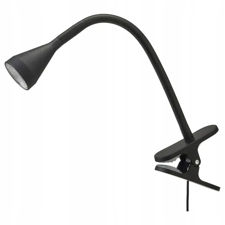 IKEA NAVLINGE asztali lámpa, LED, fekete, 34 cm, csíptetős rögzítés, állítható kar