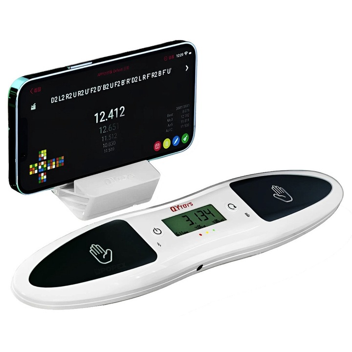 Timer Smart Bluetooth pentru Cub Rubik 3x3, Kostkoland, 0.001s precizie, suport telefon inclus, set complet