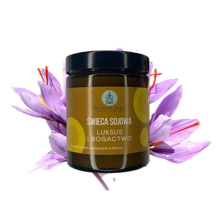 Lumanare de soia Naturalna Swieca prosto z natury, cedru si sofran, 180 ml, fitil din lemn